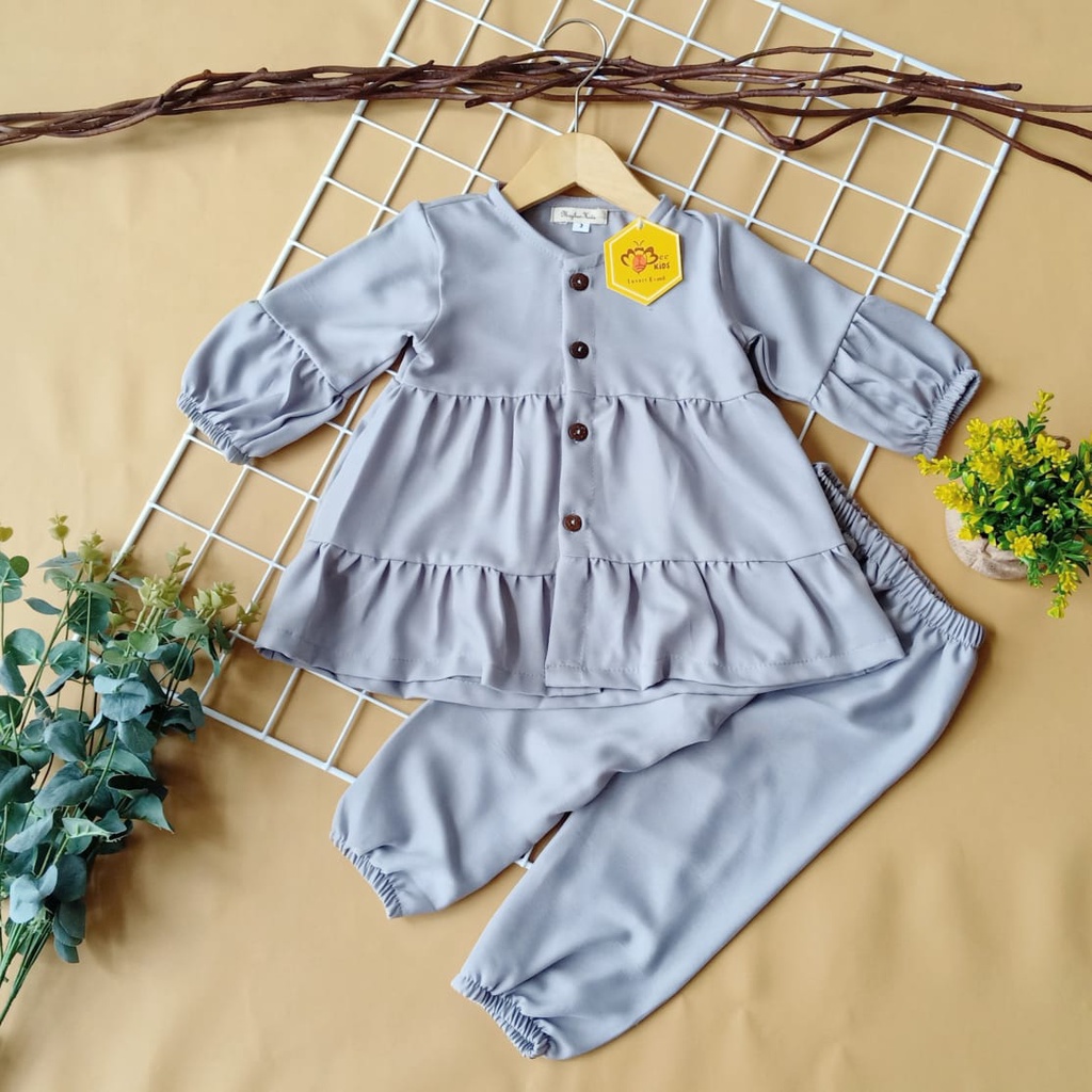 1-4TH SETELAN ANAK FREYA POLOS ONESET ANAK BY MYBEE Versi 2-SOFT MINT