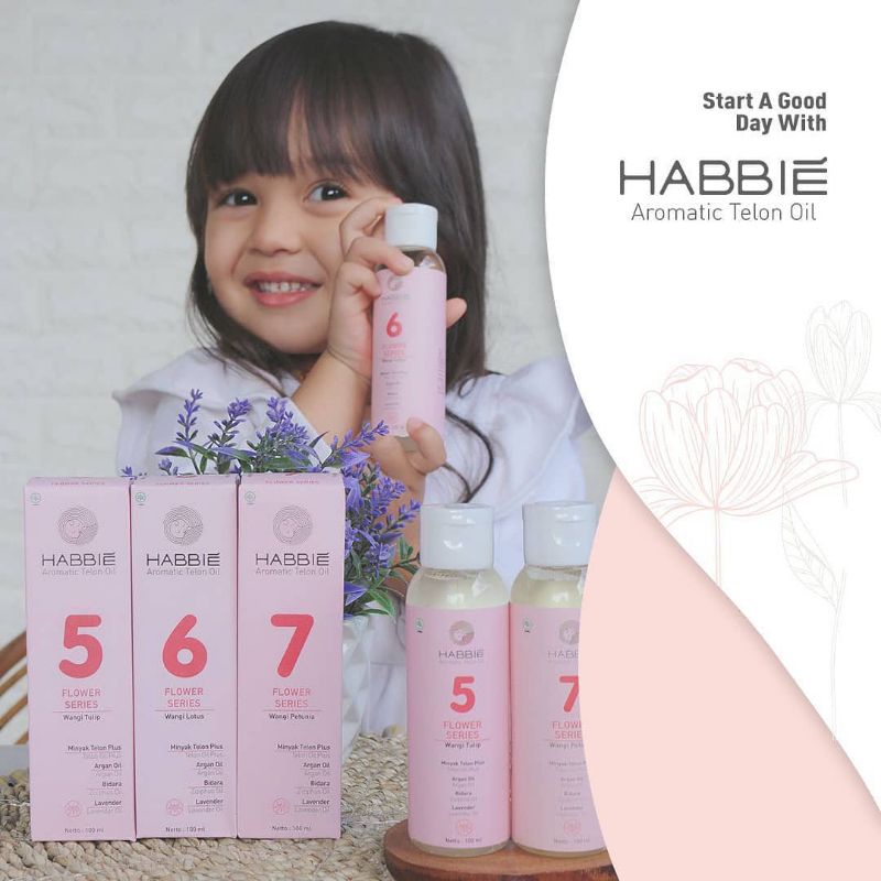 Minyak Telon Habbie Aromaterapi Flower Series, Parfum Bayi, Minyak Telon Parfum