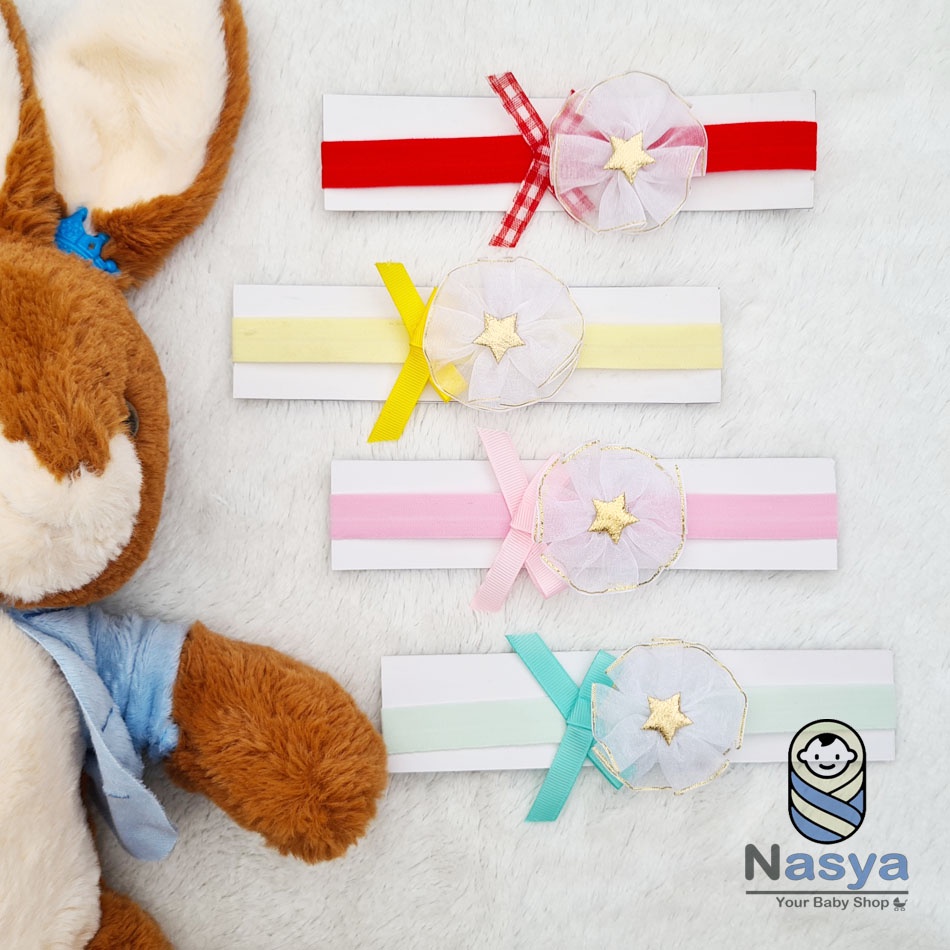 [BN-002] BANDANA / BANDO PITA BAYI LUCU / Baby Headband hiasan pita bintang