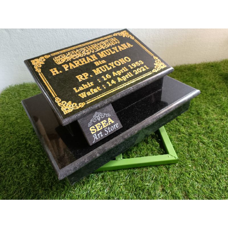 BATU NISAN MAKAM MAESAN JAHUL GRANIT ALAM ASLI DUDUKAN + PACKING KAYU MURAH