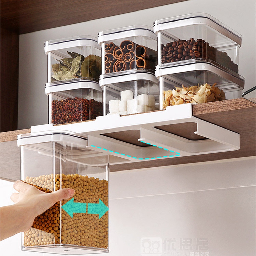 【COD Tangding】0.9/2.4/3.4L Fridge Organizer Clear Airtight Cereal Food Fresh Box Sealed Jar Storage Container