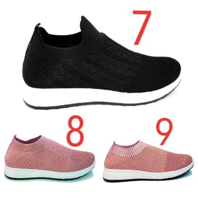 Sepatu Slip On Wanita original SPARK Fashion Sport model kaos kaki