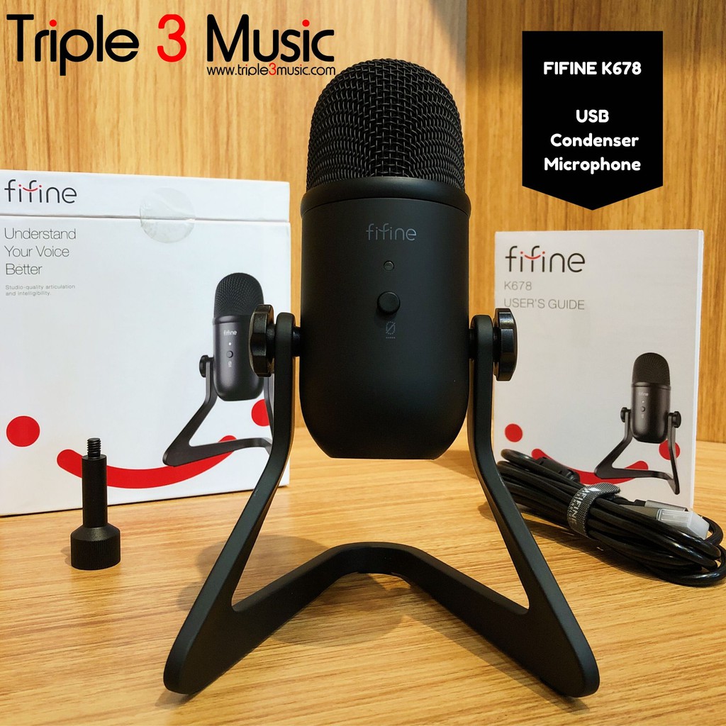 Fifine K678 Mic Condenser USB Mic PS4 Gamers Mic Youtuber triple3music