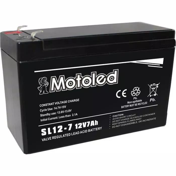 Baterai Motoled Aki Kering SL 12v 7Ah VRLA Baterai Aki Kering UPS