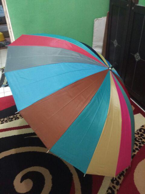 Payung Golf Pelangi Rainbow 16 Jari Jumbo Layar