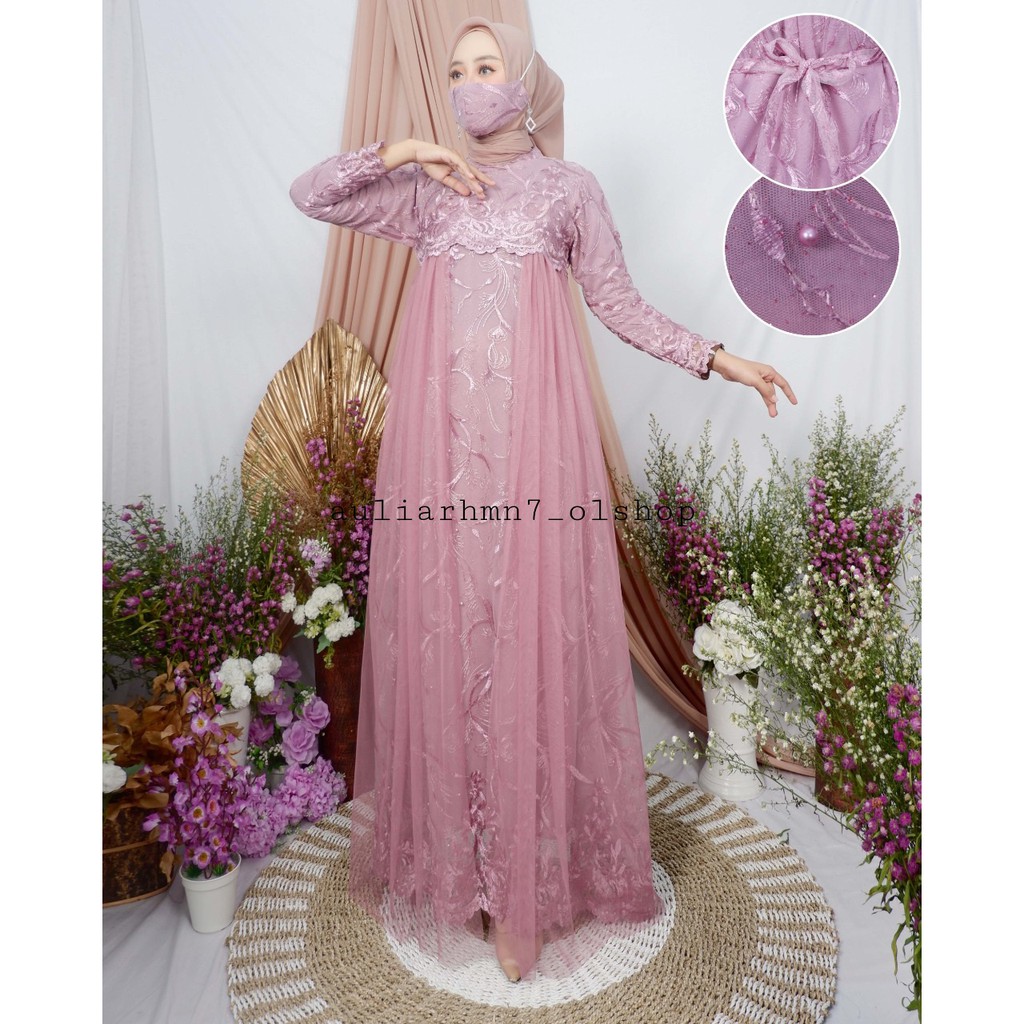 MODEL TERBARU GAMIS AULIA TUTU/ GAMIS TULLE FASHION/ FREE MASKER