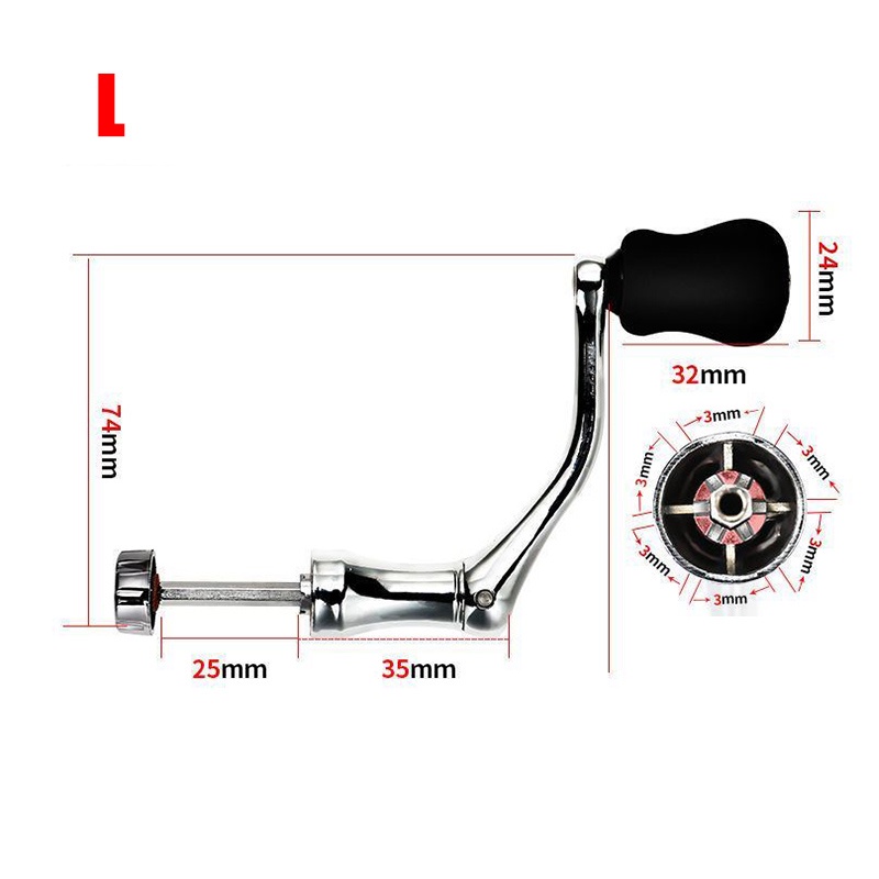 Gagang Reel Pancing/Reel Handle/Handle Power Reel Pancing Cnc Pengganti Ukuran S / M / L Dengan Knob Plastik