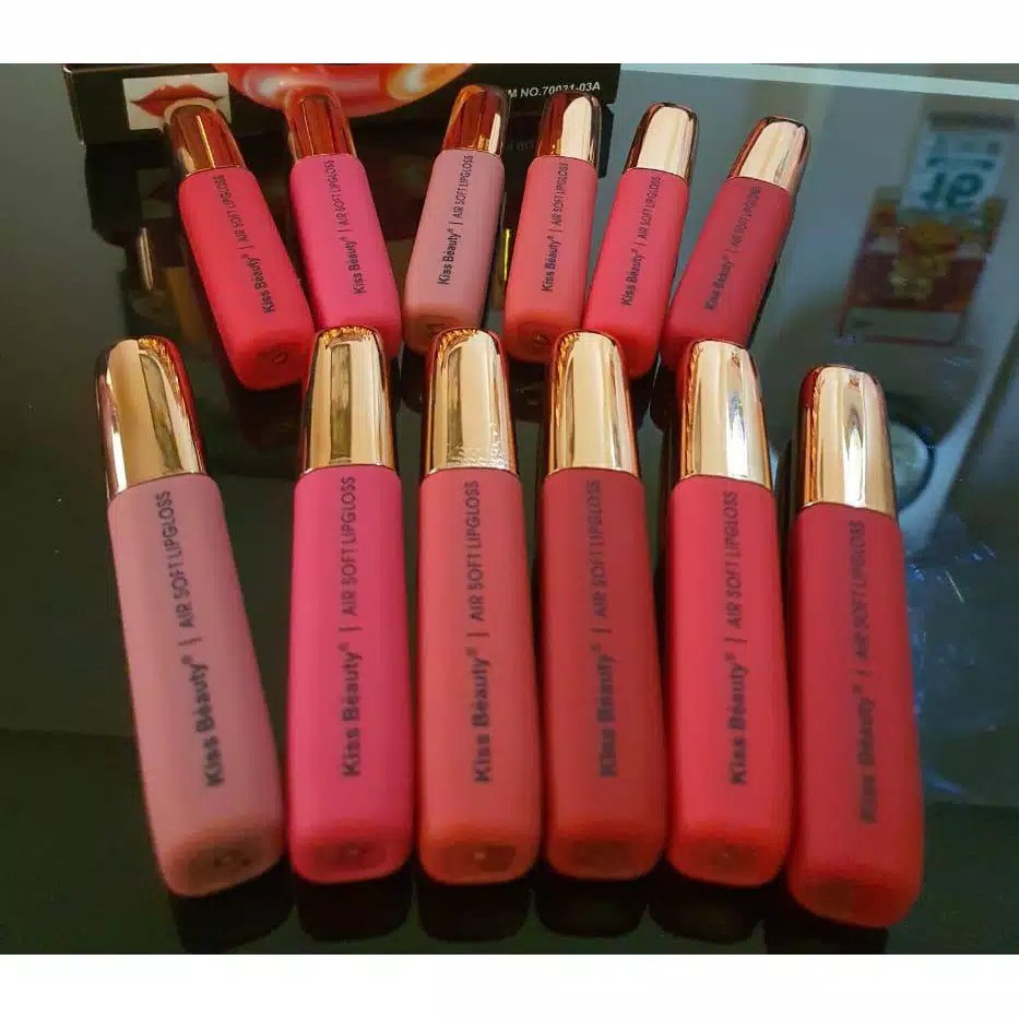 (CYBER) COD LIPCREAM KISSBEAUTY LIPCREAM AIR SOFT LIPGLOSS KISS BEAUTY WARNA TERCANTIK