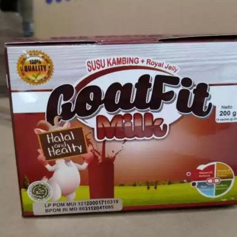 

Susu kambing Etawa Goatfit Milk Cokelat / Coklat Plus Royal jelly 10 Sachet
