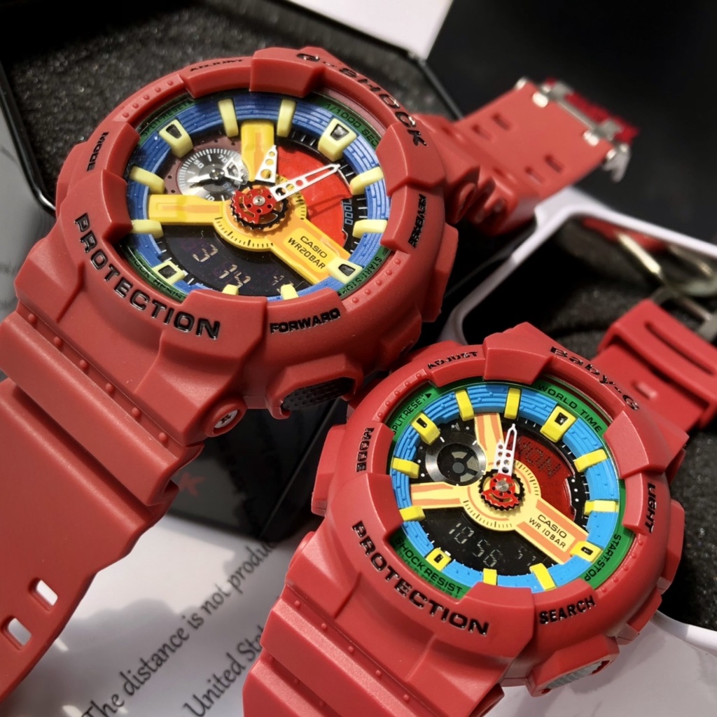 Jam Tangan Pria Wanita Casio Baby G Couple GA110 BA110 Ducati Red