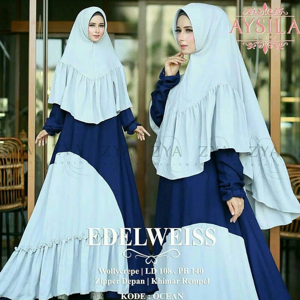 Dress Muslim Murah/Terbaru/EDELWEISS OCEAN PR001/Best Seller