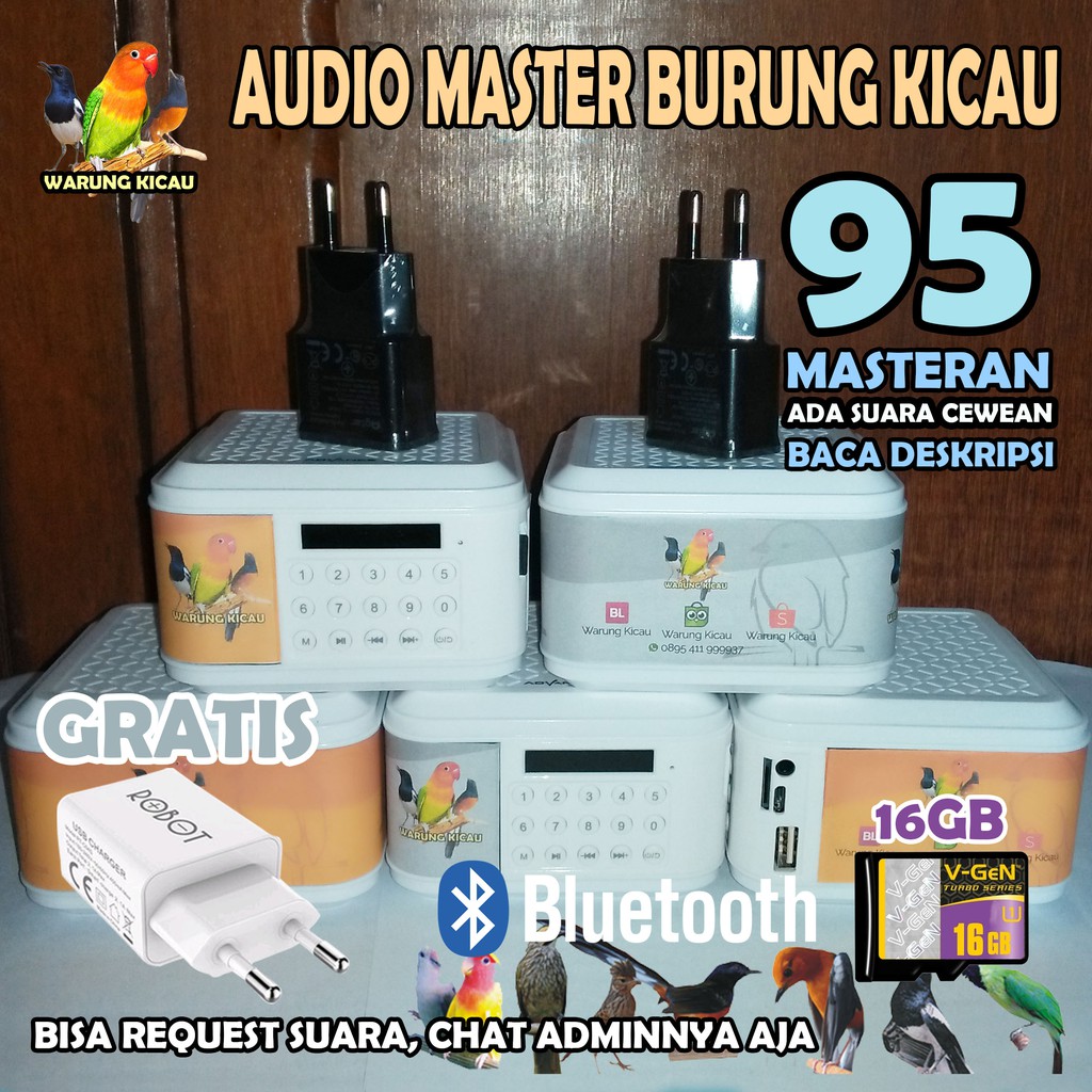 Masteran Burung Kicau Speaker Audio Cipoh Perkutut Decu Cucak Rowo