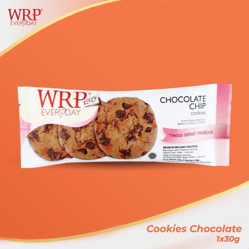 WRP COOKIES Chocolate Chip / Edam Keju Everyday 30g SACHET Cemilan Diet Sehat