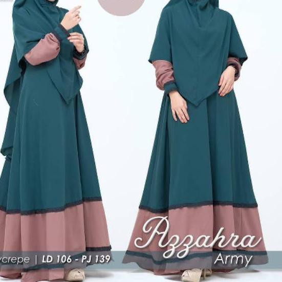 [ FNJ ] SIZE XL AZZAHRA SYAR'I +KHIMAR  LD 11 PB 138/ GAMIS TERMURAH / DRESS MUSLIM / TERBARU/ / SET