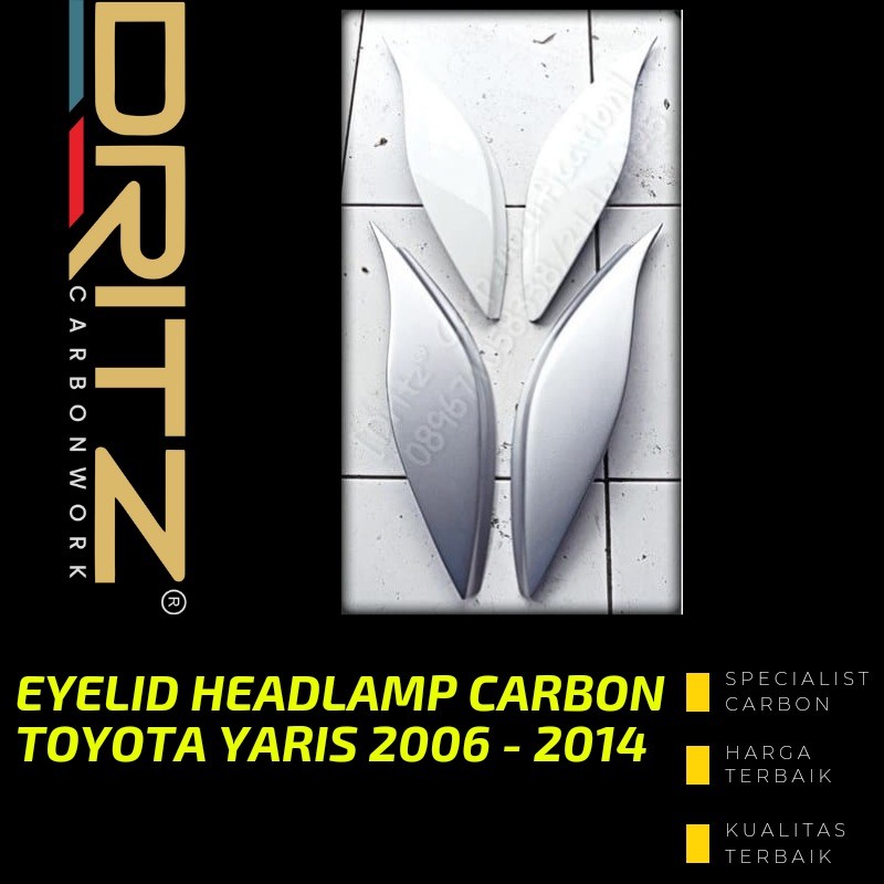 Eyelid Headlamp Carbon Mobil TOYOTA YARIS 2006-2014 Aksesoris Variasi Modifikasi Eksterior