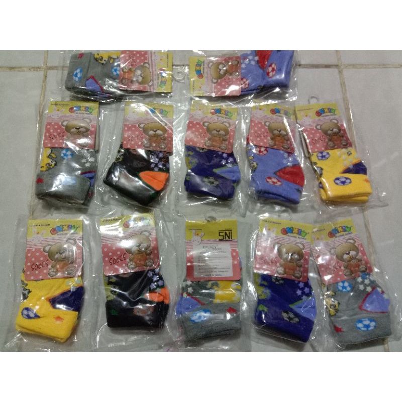 KAOS KAKI BAYI ISI 1 PCS 0-6 BULAN/KAOS KAKI BAYI LIPAT