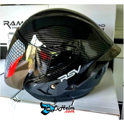 HELM RSV OPEN FACE WINDTAIL CARBON SMOKE | HALF FACE HELMET | SINGLE VISOR | ORIGINAL RSV