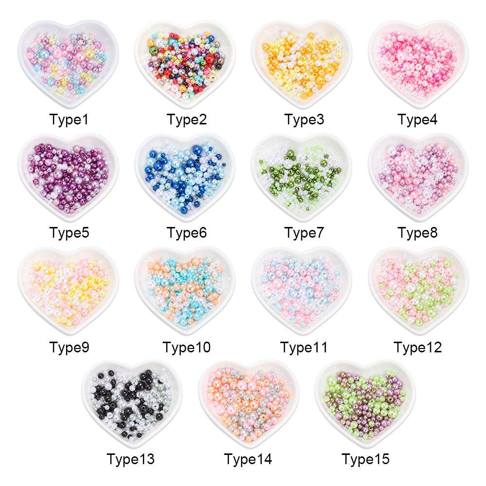 150-200 Pcs Manik-Manik Mutiara Imitasi Bahan Akrilik Ukuran 3-8mm Untuk Dekorasi Nail Art