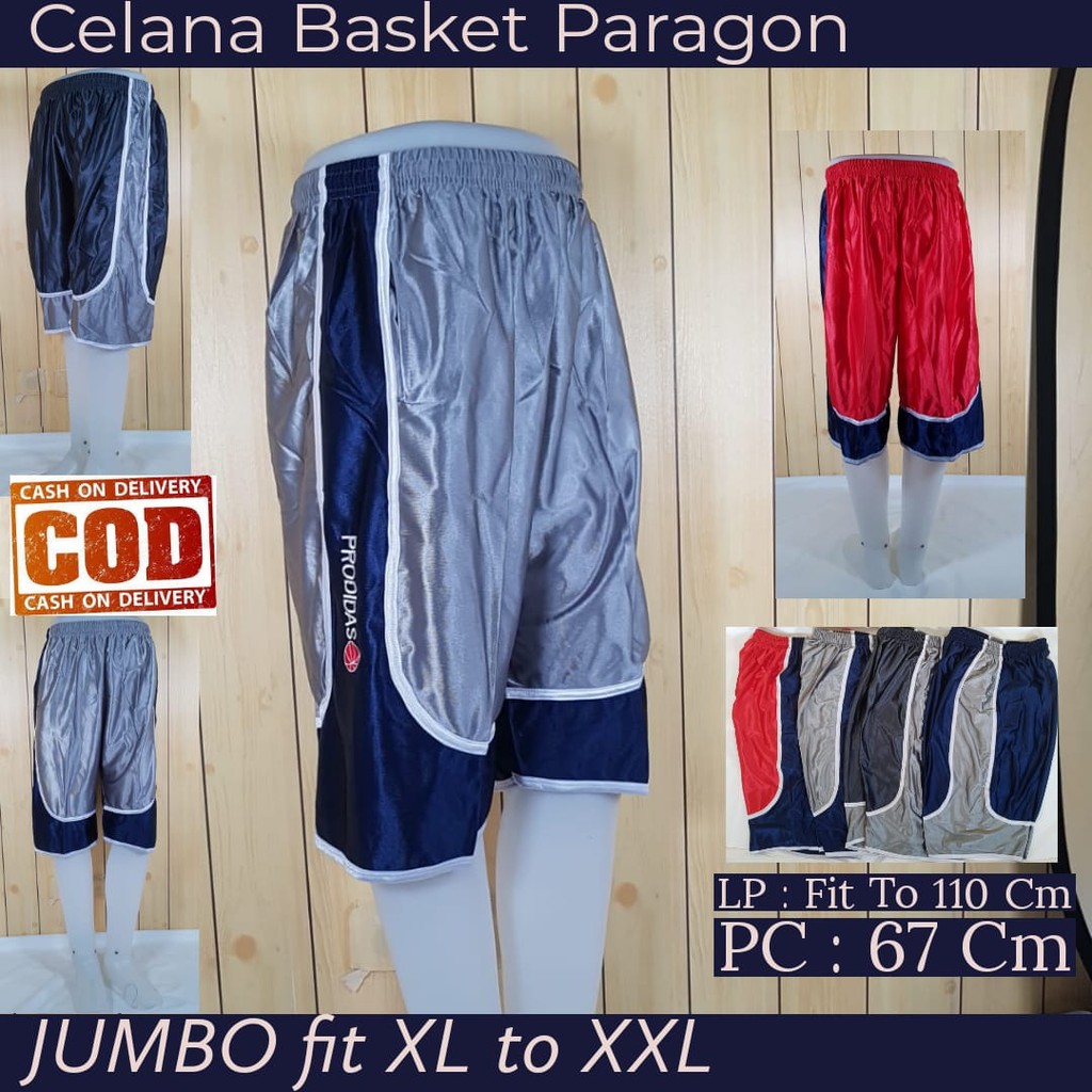 Celana  Basket Jumbo Bahan Paragon / Celana Pendek / Celana Olahraga / Celana Sanrtai