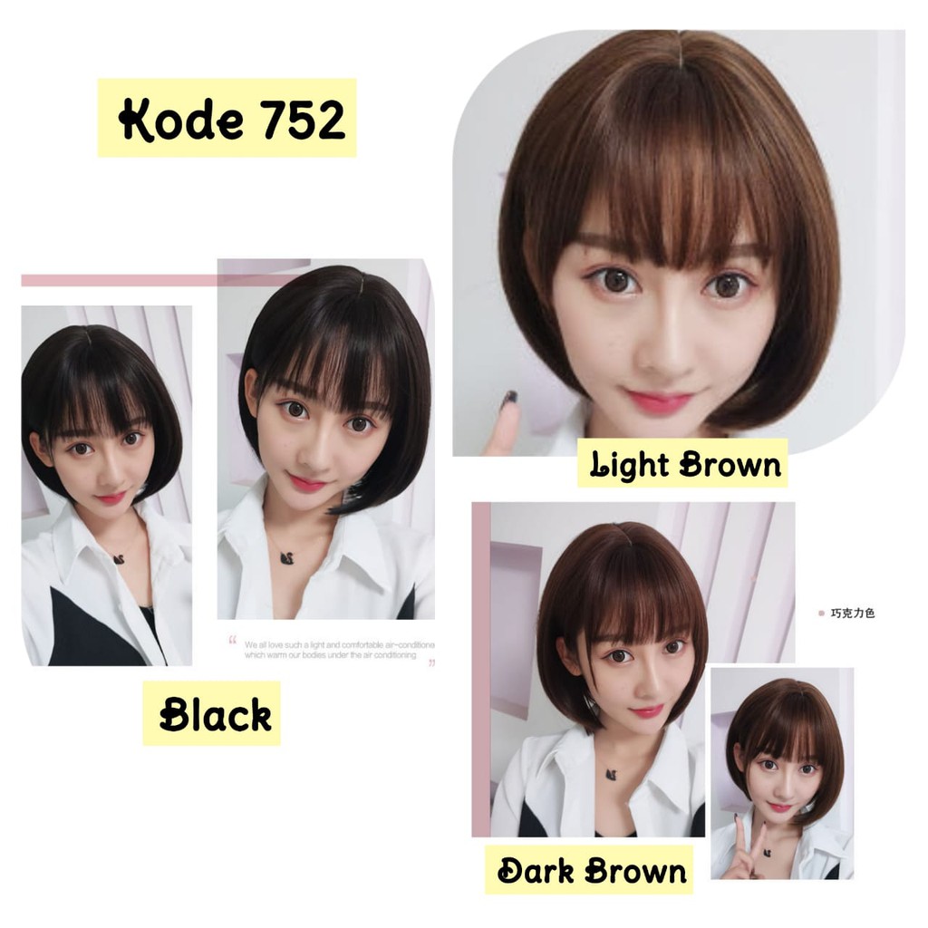 Wig Rambut Perempuan Pendek Panjang Hitam Keriting Gelombang Natural Rambut Palsu Cosplay Wanita