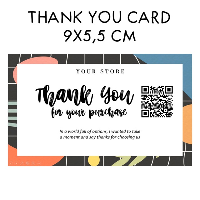 

100 PCS THANK YOU CARD CUSTOM UKURAN 9x5,5cm / THANK YOU CARD MURAH / KARTU UCAPAN