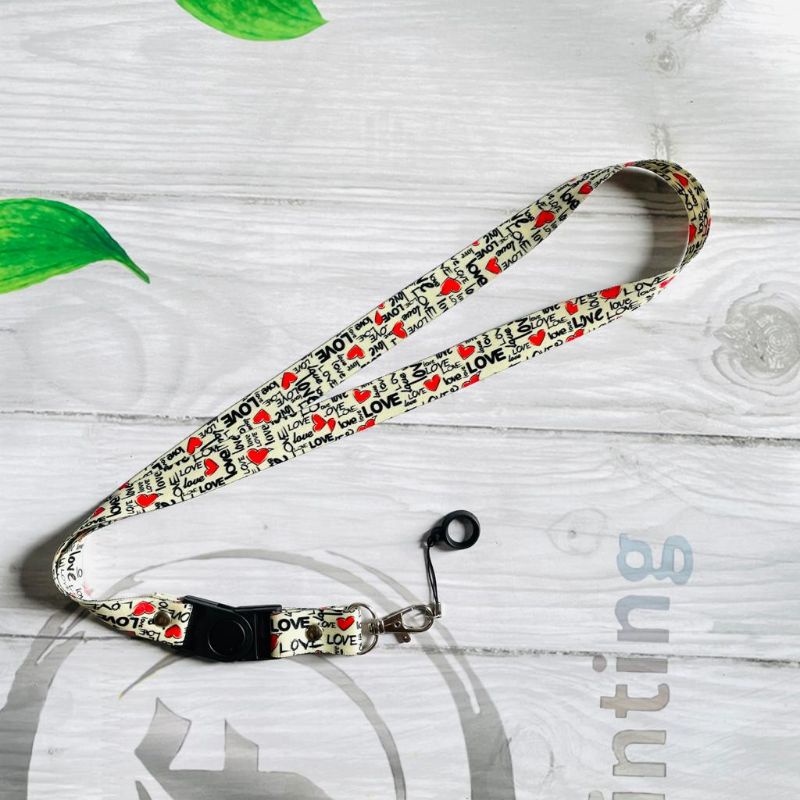 

Gantungan ID Card Lanyard printing motif love