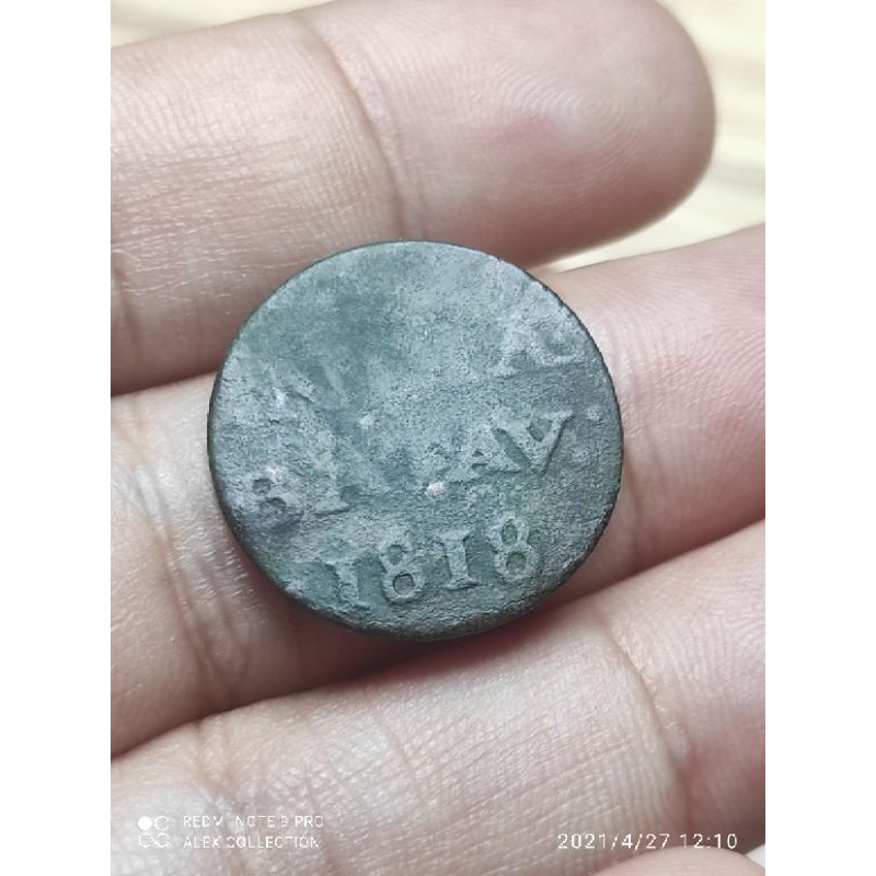 koin indiae batav 5 1/16 Gulden 1818