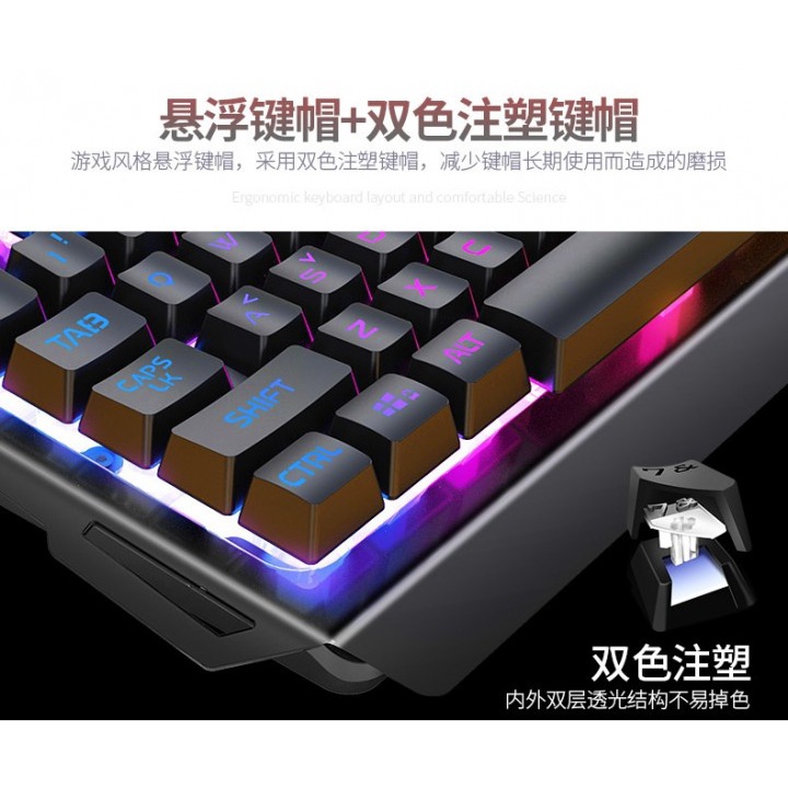 55 YINDIAO GOLDEN WOLF V2 GAMING FULLSET - Set Lengkap Mouse Keyboard