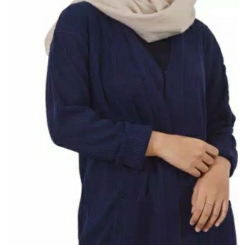 CARDY OUTER / Cardigan Rajut Wanita / Cardy Rajut / Cardi Wanita / Cardigan Breaca / RJ FASHIONSTORE-Navy
