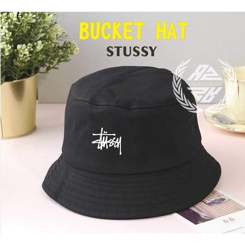 Bucket Hat Logo Stussy Bucket Pria Outdor Topi Bucket Distro Topi Ember Wanita Pria