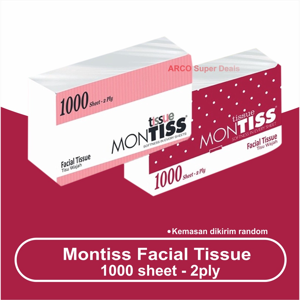 Jual Montiss Facial Tissue 1000 Sheets 2ply Shopee Indonesia