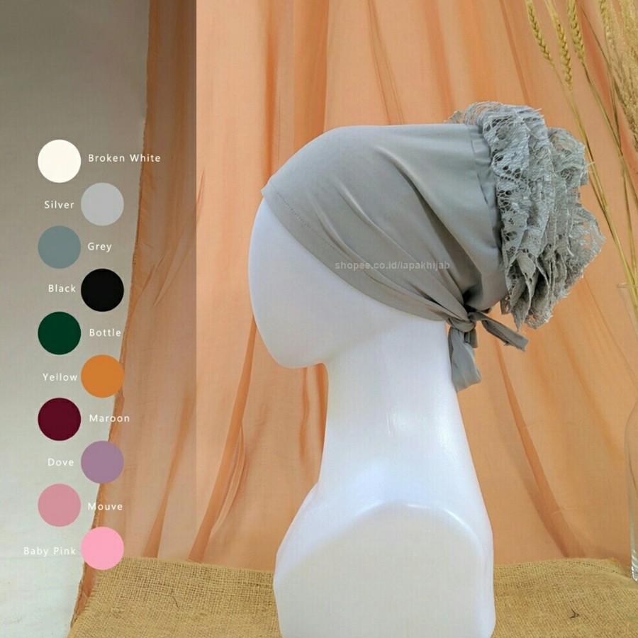 Dalaman Kerudung Ciput Turki Cepol Belakang Inner Brukat Kain Kaos Jersey Stella Gres Rolan Premium 
