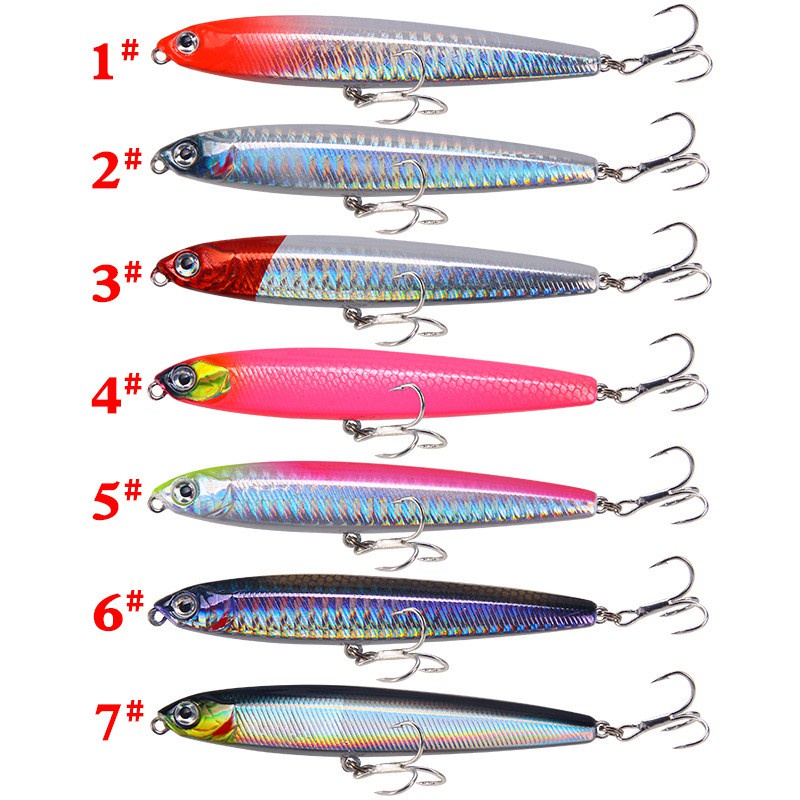 10 / 14 / 18 / 24g Umpan Pancing Ikan Minnow Bahan Plastik 7 Warna