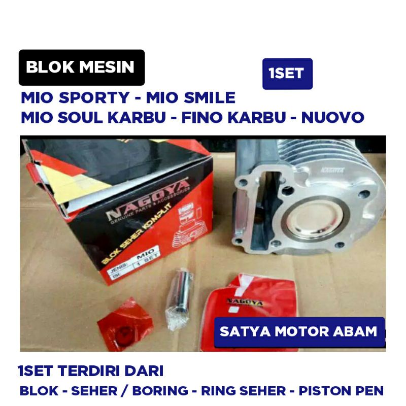 Blok Mesin Mio Sporty - Mio Smile - Mio Soul Karbu - Fino karbu - Nouvo / 1 Set / Nagoya
