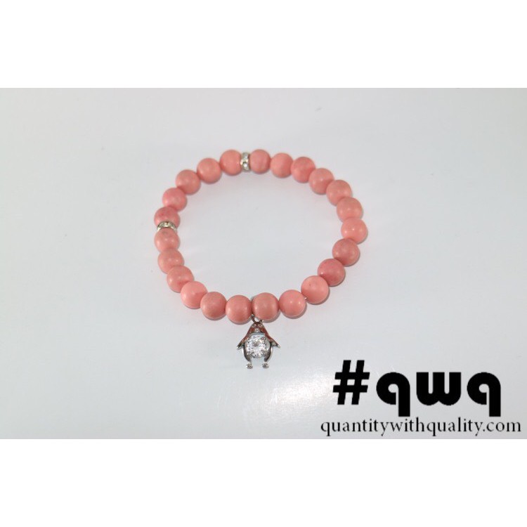 gelang batu unisex cowok cewek pirus penguin pinguin lucu