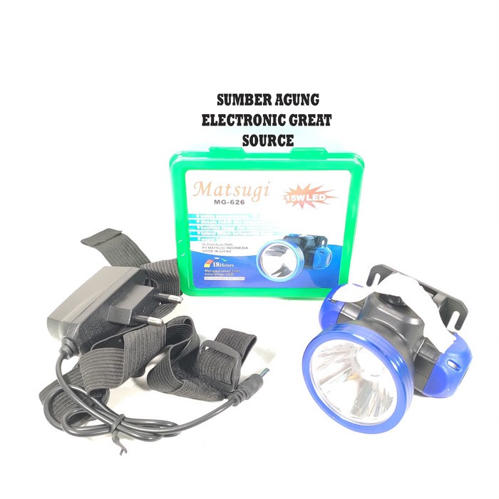Matsugi MG626 Senter Kepala 15W LED Tahan Hingga 18Jam Penerangan Supe