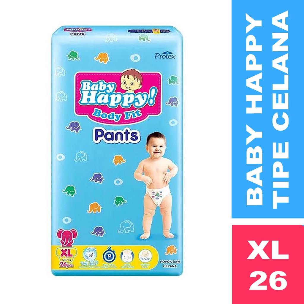 Baby Happy Pants S38 M32 L28 XL26 XXL24 Popok Bayi Tipe Celana Sekali Pakai