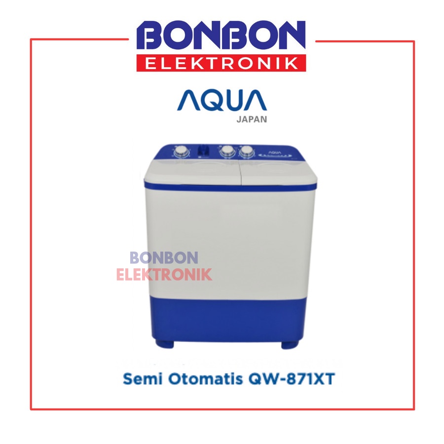 AQUA Mesin Cuci 2 Tabung 8KG QW-871XT / QW 871 XT /  QW871XT