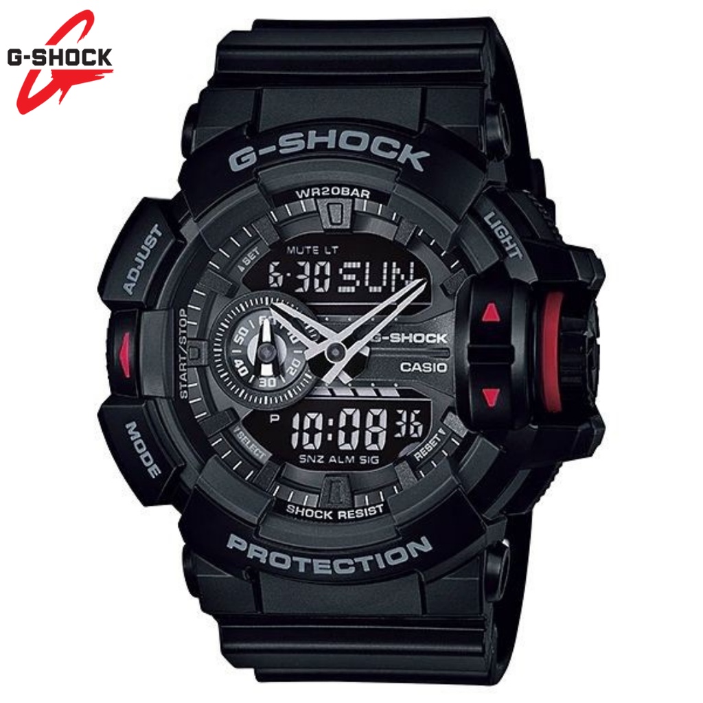 CASIO GSHOCK GA-400 DUALTIME ANALOG DIGITAL BOX FULLSET - FITUR ACTIVE