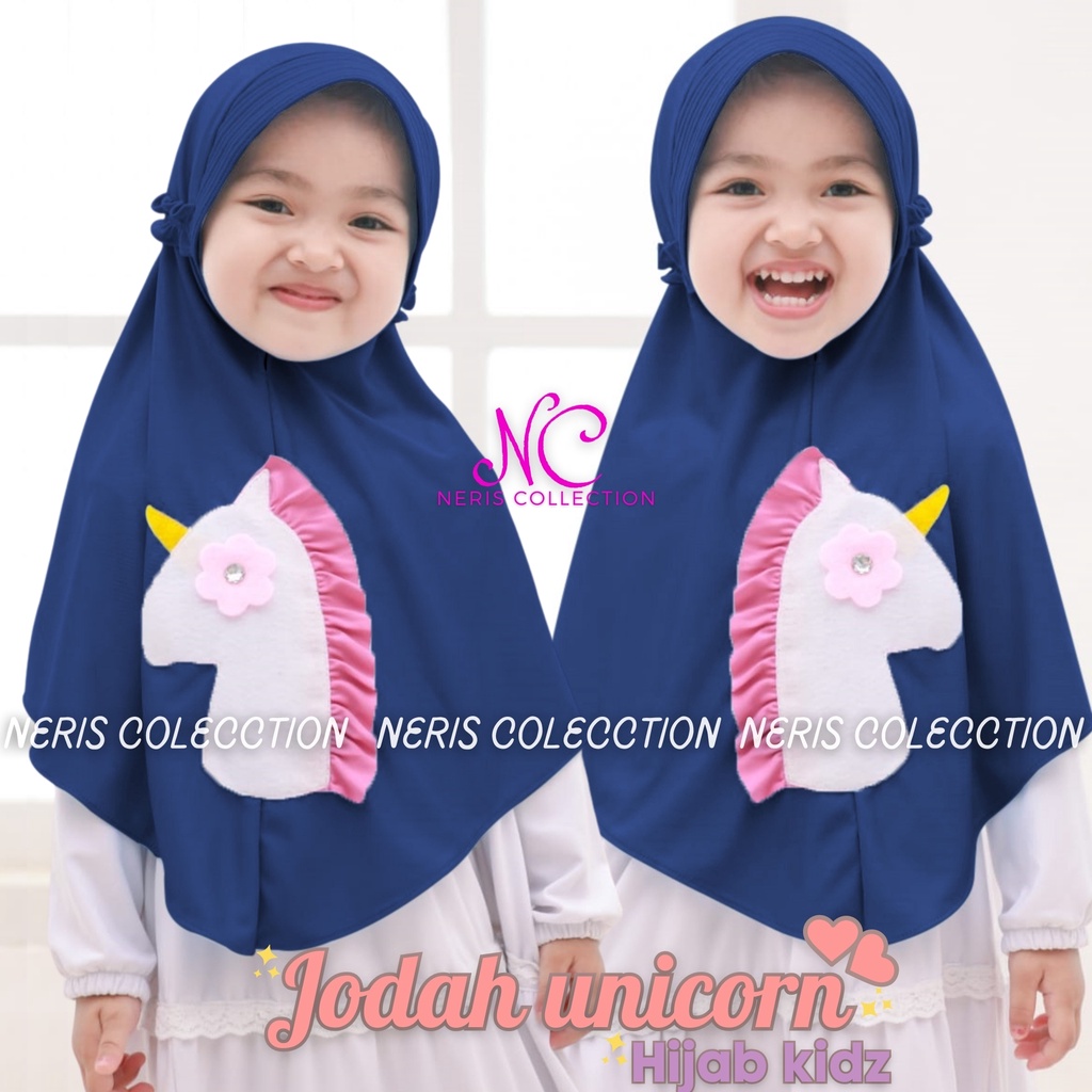 Bergo Anak Jodah Uniqorn / Hijab Anak TK Kekinian / Hijab Anak TK Tali Karet / Jilbab Anak Karakter 