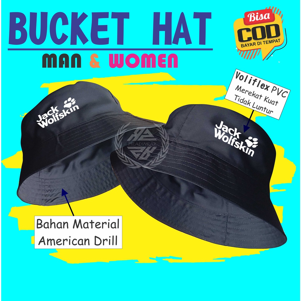 Topi Bucket Hat JWS Topi Bucket Pria Wanita Outdor Topi Bucket Distro Topi Ember Wanita Pria