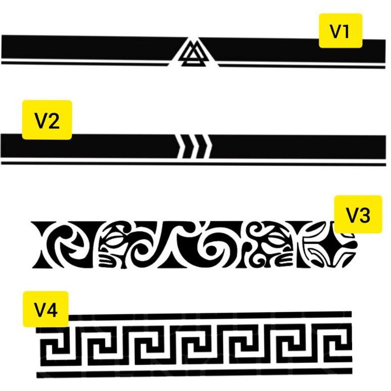 [PRODUK BWQYN] Tato Temporer/Stiker Tato Minimalis - V - Tato tribal gelang tato gelang kaki dan tan