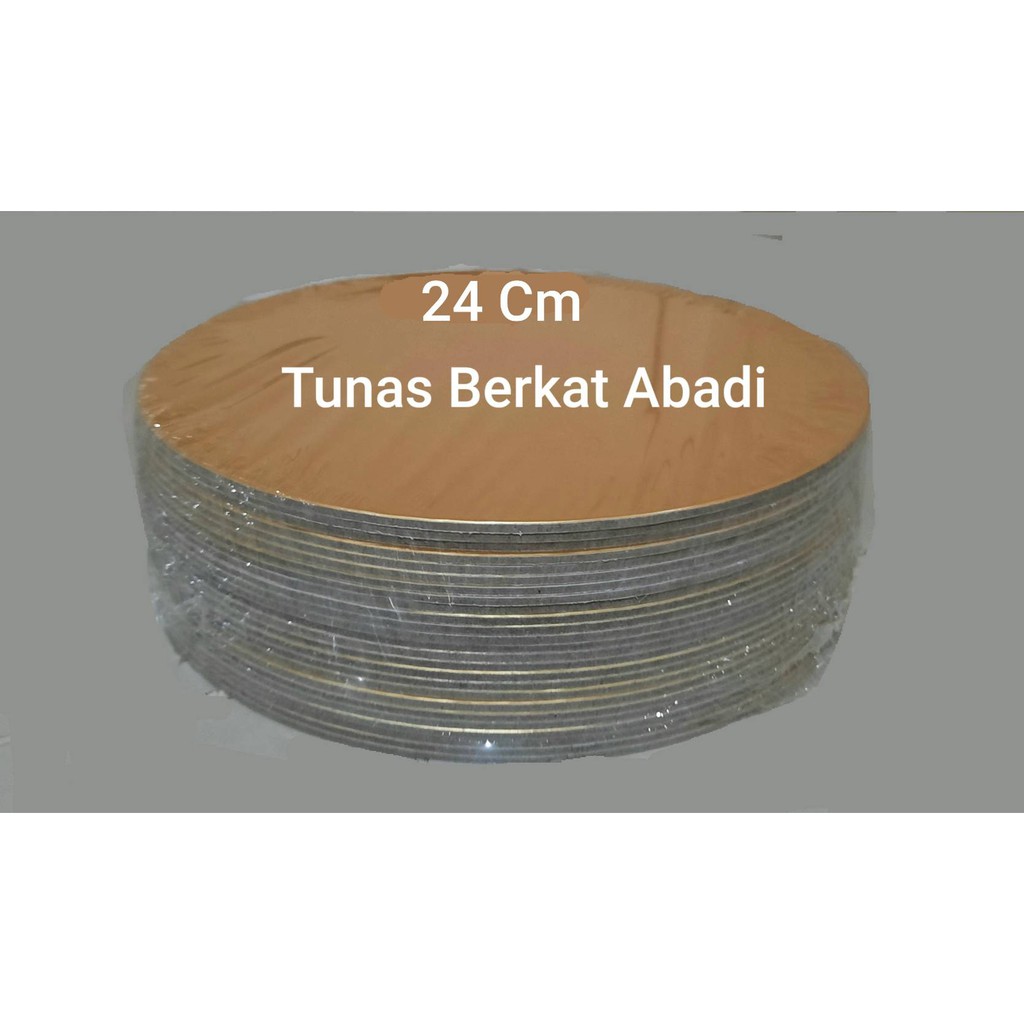 Tatakan kue Gold / Greyboard bulat 24 cm @25 pcs