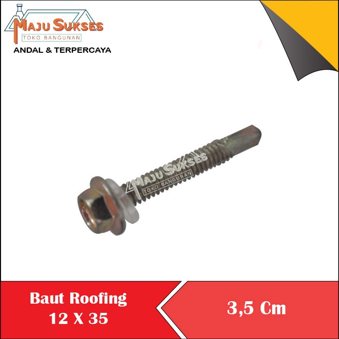 BAUT BAJA RINGAN 12 X 35 (3,5 CM) BAUT ROOFING 12X35 SEKRUP BAJA RINGAN 3,5CM PER DUS ISI 500 PC