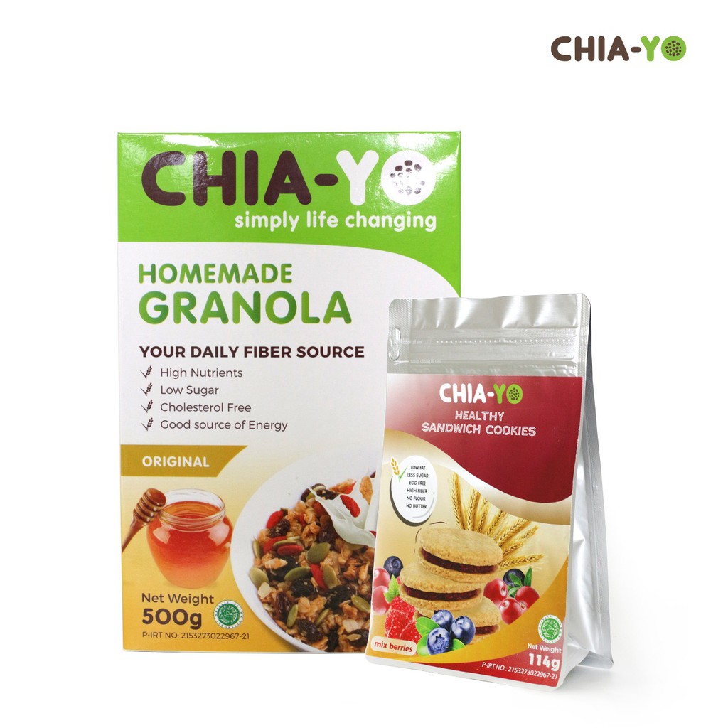 

Chiayo Granola Original 500gr + Cookies Mix Berries