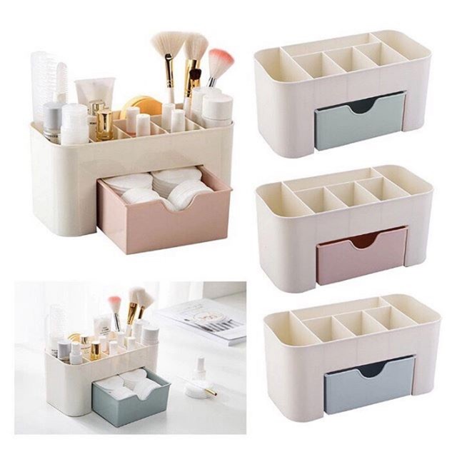 Rak Kosmetik Plastik Make Up Storage Box Makeup Brush Kotak Perhiasan