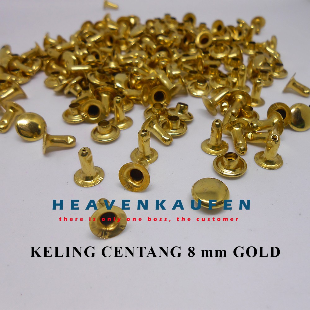 Paku Keling Centang/Gepeng 8 mm Gold Harga Per Pack isi 50 pasang