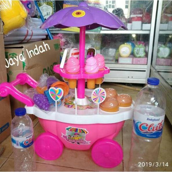 12.12 Promo Mainan Mobil Es Krim BESAR Mainan anak ice cream es grobak trolly murah lucu Gerobak es