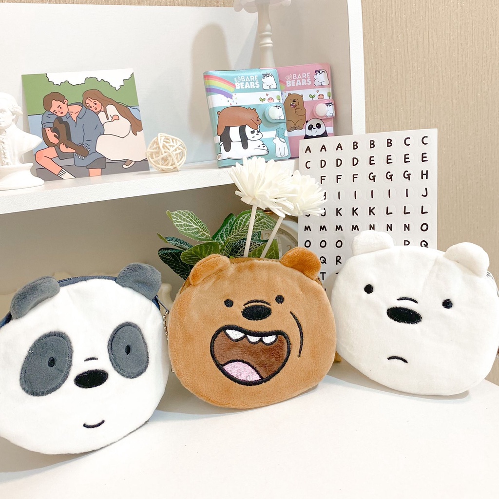 Dompet Koin Plushy WBB We Bare Bear Pouch Dompet Kecil
