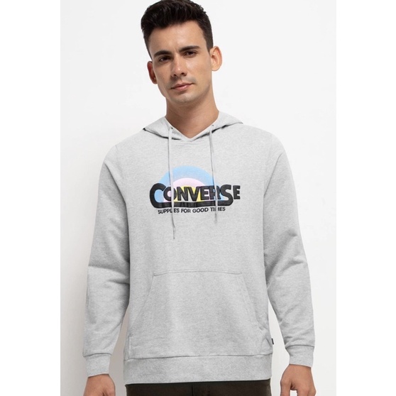Converse Hoodie Script Grey
